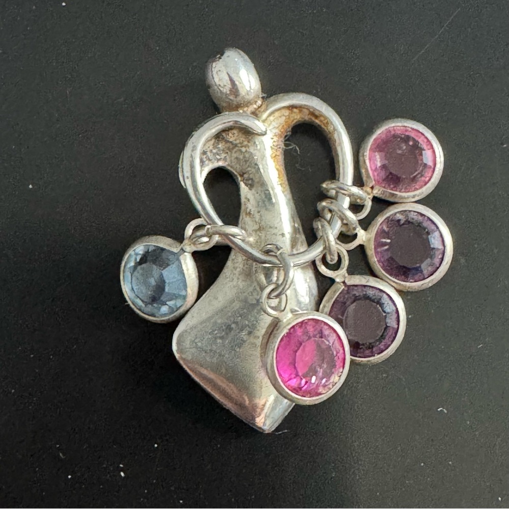 Relios Carolyn Pollack Sterling Multi Gemstone Confetti Charm